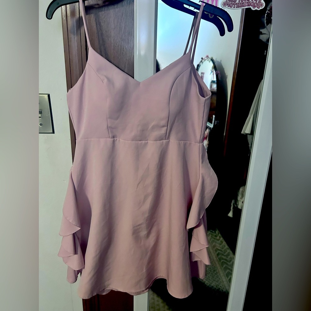 H&M large muave ruffled short dress